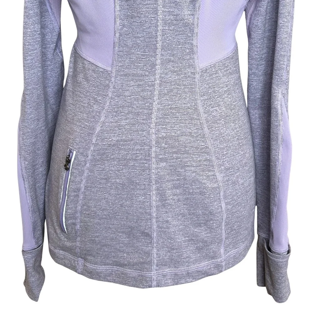 Lululemon Reflective Run Full Tilt Pullover Half Zip Top - 8 - Purple, Gray